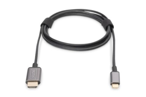 Digitus Kabel adapter HDMI 4K 30Hz na USB Typ C 3.1 metalowa obudowa HQ czarny 1.8m Digitus Kabel adapter HDMI 4K 30Hz na USB Typ C 3.1 metalowa obudowa HQ czarny 1.8m
