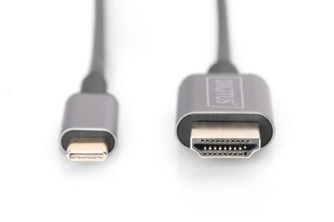 Digitus Kabel adapter HDMI 4K 30Hz na USB Typ C 3.1 metalowa obudowa HQ czarny 1.8m Digitus Kabel adapter HDMI 4K 30Hz na USB Typ C 3.1 metalowa obudowa HQ czarny 1.8m