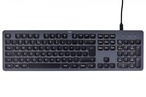 Hama Klawiatura CK-400 przewodowa Czarno-szara