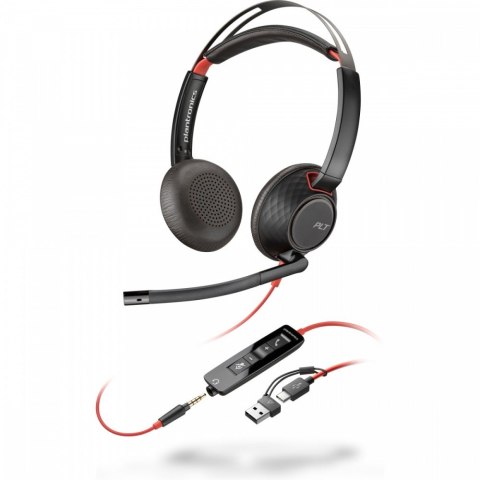 POLY Zestaw słuchawkowy Blackwire 5220 USB-C + USB-C/A (Bulk) 8X231A6 POLY Zestaw słuchawkowy Blackwire 5220 USB-C + USB-C/A (Bulk) 8X231A6