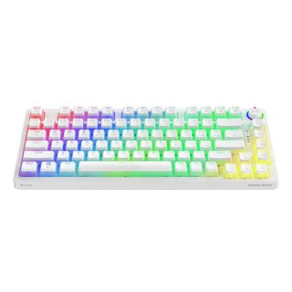 Savio Klawiatura mechaniczna bezprzewodowa PHENIX WHITE Gateron Red Pro, Pudding