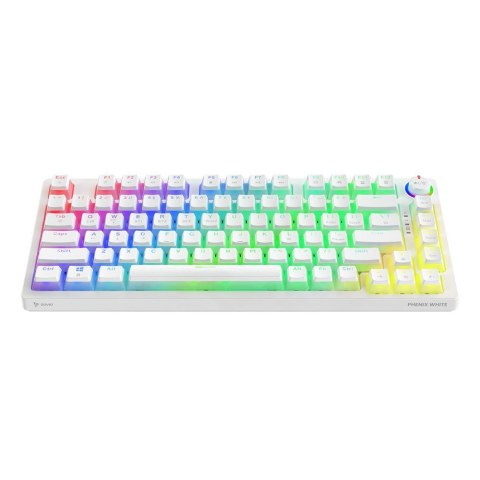Savio Klawiatura mechaniczna bezprzewodowa PHENIX WHITE Gateron Red Pro, Pudding
