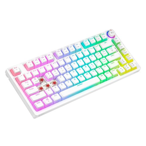 Savio Klawiatura mechaniczna bezprzewodowa PHENIX WHITE Gateron Red Pro, Pudding