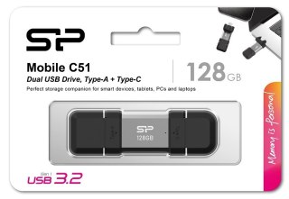 Silicon Power Pendrive C51 128GB USB-A USB-C 120 MB/s Srebrny