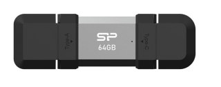 Silicon Power Pendrive C51 64GB USB-A USB-C 120 MB/s Srebrny