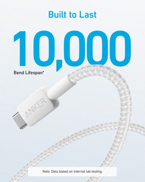 Anker Kabel 322 USB-A do USB-C oplot 0.9m biały Anker Kabel 322 USB-A do USB-C oplot 0.9m biały