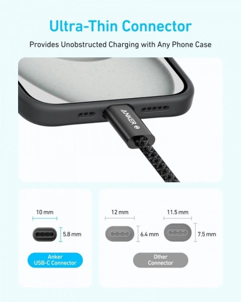 Anker Kabel Zolo USB-C do USB-C 240W oplot 0.9m czarny