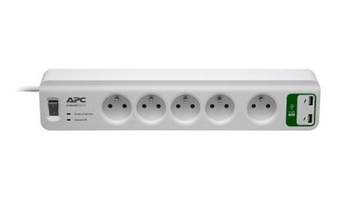 APC PM5U-FR Listwa Essential 5xFR + ładowarka 2xUSB 5V,2,4A APC PM5U-FR Listwa Essential 5xFR + ładowarka 2xUSB 5V,2,4A