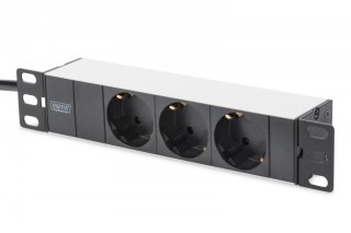 Digitus Listwa zasilająca PDU 10 cali RACK 3xSchuko, 2m 1xSchuko, 16A, Aluminiowa