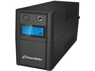PowerWalker UPS LINE-INTERACTIVE 650VA 2X SCHUKO, RJ11 IN/OUT, USB, LCD