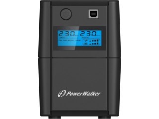 PowerWalker UPS LINE-INTERACTIVE 650VA 2X SCHUKO, RJ11 IN/OUT, USB, LCD