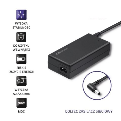 Qoltec Zasilacz do IBM Lenovo 90W | 20V | 4.74A | 5.5*2.5