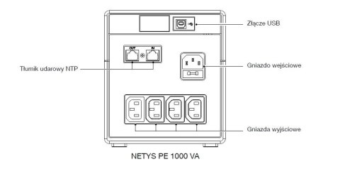 Socomec UPS NETYS PE 1000VA/600W 230V/AVR/4XIEC 320,LED,USB Socomec UPS NETYS PE 1000VA/600W 230V/AVR/4XIEC 320,LED,USB