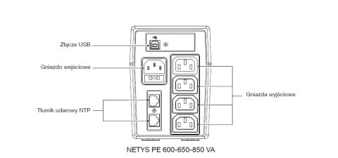 Socomec UPS NETYS PE 850VA/480W 230V/AVR/4XIEC 320,LED, USB Socomec UPS NETYS PE 850VA/480W 230V/AVR/4XIEC 320,LED, USB