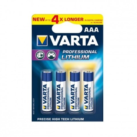 Varta Baterie litowe R3(AAA) professional 4 sztuki Varta Baterie litowe R3(AAA) professional 4 sztuki