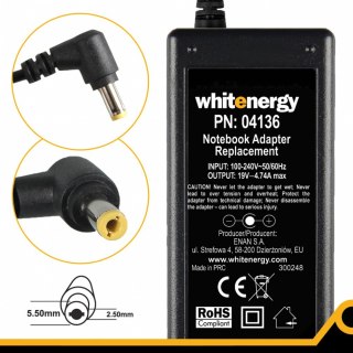 Whitenergy Zasilacz 19V | 4.74A 90W wtyk 5.5*2.5mm (04136)