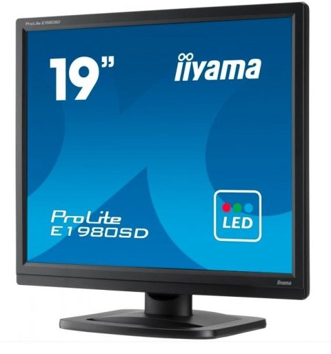 IIYAMA Monitor 19 cali ProLite E1980D-B1 VGA,DVI,5:4,TN,5ms,250cd IIYAMA Monitor 19 cali ProLite E1980D-B1 VGA,DVI,5:4,TN,5ms,250cd