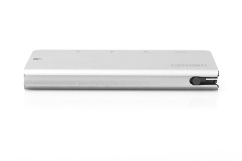 Digitus Stacja dokująca podróżna USB Typ C, 6 portów 4K, HDMI, VGA, USB3.0, RJ45, microSD, SD/MMC, Srebrna