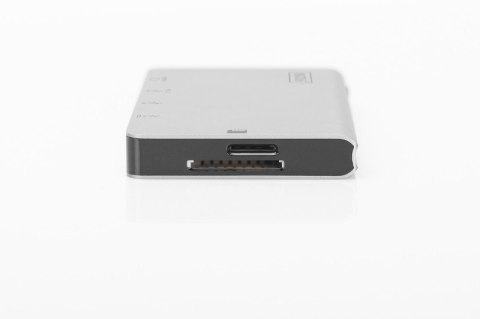 Digitus Stacja dokująca podróżna USB Typ C, 6 portów 4K, HDMI, VGA, USB3.0, RJ45, microSD, SD/MMC, Srebrna