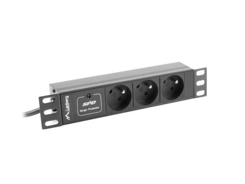 Lanberg Listwa zasilająca Rack PDU 10 cali 1U 3x PL 2m 16A 230V PL czarna Lanberg Listwa zasilająca Rack PDU 10 cali 1U 3x PL 2m 16A 230V PL czarna