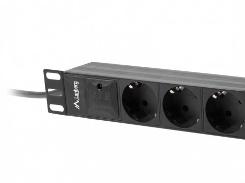 Lanberg Listwa zasilająca Rack PDU 10 cali 1U 3x Schuko 2m 10A czarna C14 Lanberg Listwa zasilająca Rack PDU 10 cali 1U 3x Schuko 2m 10A czarna C14