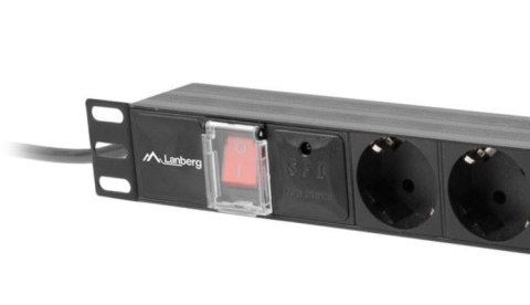 Lanberg Listwa zasilająca Rack PDU 19" 1U 10A 7X SCHUKO 2m czarny C14 Lanberg Listwa zasilająca Rack PDU 19" 1U 10A 7X SCHUKO 2m czarny C14