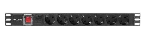 Lanberg Listwa zasilająca Rack PDU 19" 1U 10A 7X SCHUKO 2m czarny C14 Lanberg Listwa zasilająca Rack PDU 19" 1U 10A 7X SCHUKO 2m czarny C14