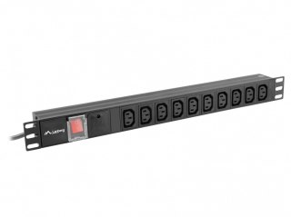 Lanberg Listwa zasilająca Rack PDU 19 cali 1U 10A 10X IEC C13 2m C14 czarna