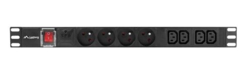Lanberg Listwa zasilająca Rack PDU 1U 16A 4X 230V PL 4X IEC C13 2m czarna Lanberg Listwa zasilająca Rack PDU 1U 16A 4X 230V PL 4X IEC C13 2m czarna