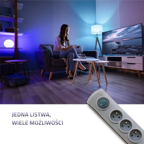 Qoltec Listwa antyprzepięciowa | Quick Switch | 4 gniazda | 2,5m | szara Qoltec Listwa antyprzepięciowa | Quick Switch | 4 gniazda | 2,5m | szara