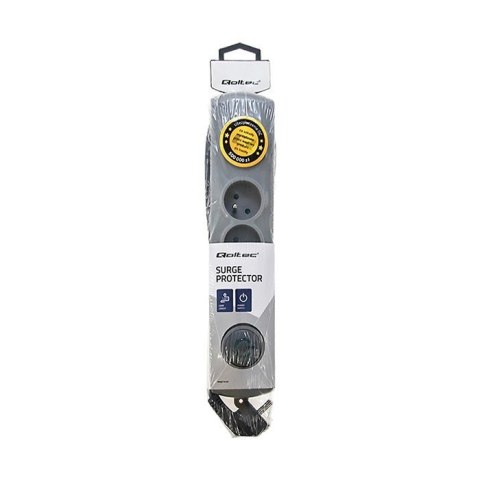 Qoltec Listwa antyprzepięciowa | Quick Switch | 4 gniazda | 2,5m | szara Qoltec Listwa antyprzepięciowa | Quick Switch | 4 gniazda | 2,5m | szara
