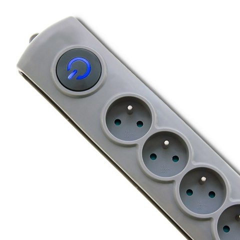 Qoltec Listwa antyprzepięciowa Quick Switch, 6 gniazd, 1,8m, szara Qoltec Listwa antyprzepięciowa Quick Switch, 6 gniazd, 1,8m, szara