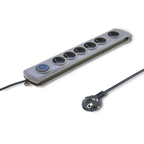 Qoltec Listwa antyprzepięciowa Quick Switch, 6 gniazd, 3m, szara Qoltec Listwa antyprzepięciowa Quick Switch, 6 gniazd, 3m, szara