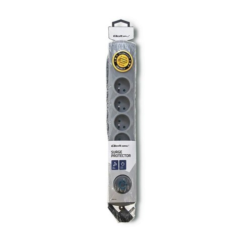 Qoltec Listwa antyprzepięciowa Quick Switch, 6 gniazd, 3m, szara Qoltec Listwa antyprzepięciowa Quick Switch, 6 gniazd, 3m, szara