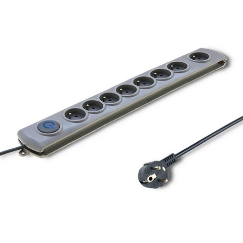 Qoltec Listwa antyprzepięciowa Quick Switch, 8 gniazd, 1,8m, szara Qoltec Listwa antyprzepięciowa Quick Switch, 8 gniazd, 1,8m, szara