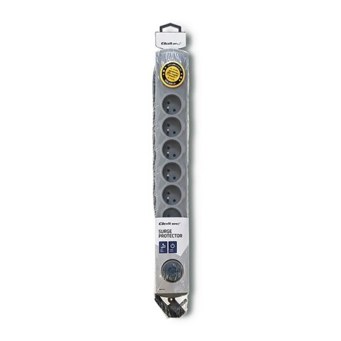 Qoltec Listwa antyprzepięciowa Quick Switch, 8 gniazd, 1,8m, szara Qoltec Listwa antyprzepięciowa Quick Switch, 8 gniazd, 1,8m, szara