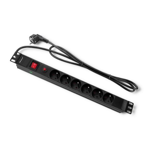 Qoltec Listwa zasilająca do RACK 19cali | 1U | 6A | PDU | 6xSCHUKO | 2m Qoltec Listwa zasilająca do RACK 19cali | 1U | 6A | PDU | 6xSCHUKO | 2m