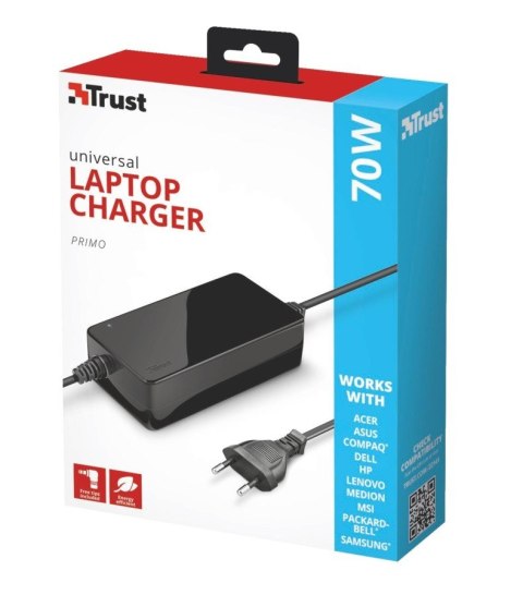 Trust Zasilacz do laptopa Primo 70W czarny Trust Zasilacz do laptopa Primo 70W czarny