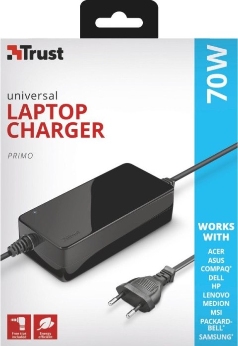 Trust Zasilacz do laptopa Primo 70W czarny Trust Zasilacz do laptopa Primo 70W czarny