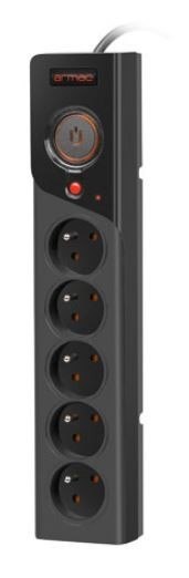 Armac Listwa zasilająca Z5 3m 5x230V 10A Z5/30/CZ czarna Armac Listwa zasilająca Z5 3m 5x230V 10A Z5/30/CZ czarna