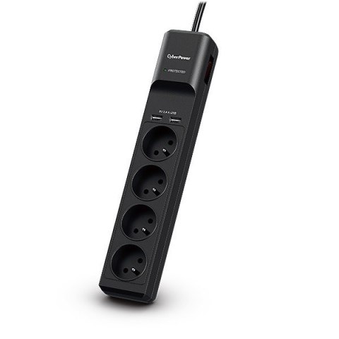 CyberPower Listwa przeciwprzepięciowa P0420SUD0-FR 4xFR/2xUSB/1,8 m CyberPower Listwa przeciwprzepięciowa P0420SUD0-FR 4xFR/2xUSB/1,8 m