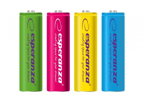 Esperanza Akumulatory AA 2000mAh 4szt. mix kolorów Esperanza Akumulatory AA 2000mAh 4szt. mix kolorów