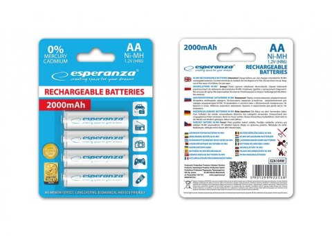 Esperanza Akumulatory NI-MH AA 2000mAh 4szt. białe Esperanza Akumulatory NI-MH AA 2000mAh 4szt. białe