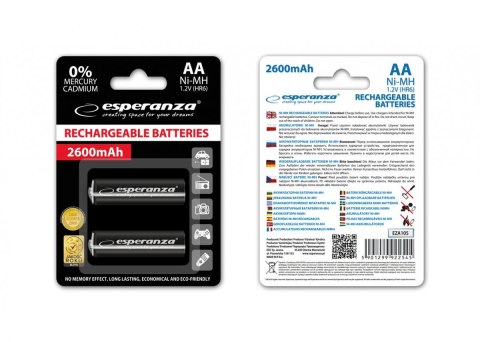 Esperanza Akumulatory NI-MH AA 2600mAh czarne Esperanza Akumulatory NI-MH AA 2600mAh czarne