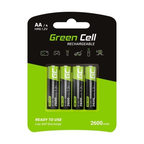 Green Cell Akumulatorki Paluszki 4x AA R6 2600mAh Green Cell Akumulatorki Paluszki 4x AA R6 2600mAh