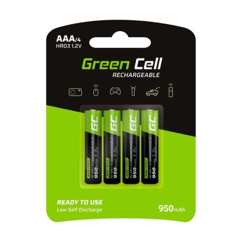 Green Cell Akumulatorki Paluszki 4x AAA HR03 950mAh Green Cell Akumulatorki Paluszki 4x AAA HR03 950mAh