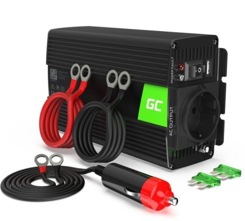 Green Cell Przetwornica 12V/230V 500W/1000W Czysty sinus Green Cell Przetwornica 12V/230V 500W/1000W Czysty sinus