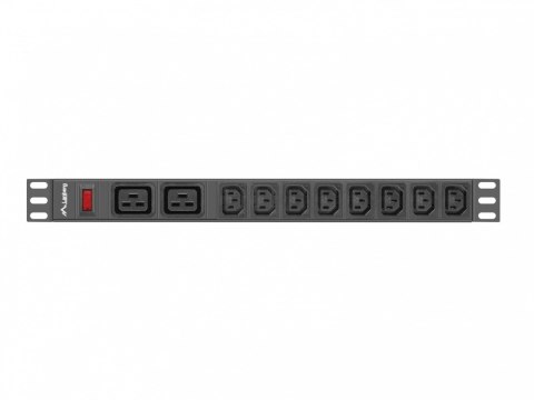Lanberg Listwa zasilająca Rack PDU 19 cali 1U 16A 2X C19 8X IEC C13 czarny C20 Lanberg Listwa zasilająca Rack PDU 19 cali 1U 16A 2X C19 8X IEC C13 czarny C20