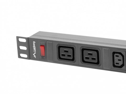 Lanberg Listwa zasilająca Rack PDU 19 cali 1U 16A 2X C19 8X IEC C13 czarny C20 Lanberg Listwa zasilająca Rack PDU 19 cali 1U 16A 2X C19 8X IEC C13 czarny C20