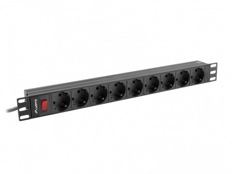 Lanberg Listwa zasilająca Rack PDU 19 cali 1U 16A 9xSchuko 3m Czarna Lanberg Listwa zasilająca Rack PDU 19 cali 1U 16A 9xSchuko 3m Czarna